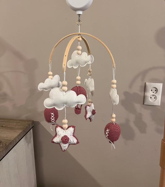 1-A nieuwe model gehaakte  ballon baby mobiel