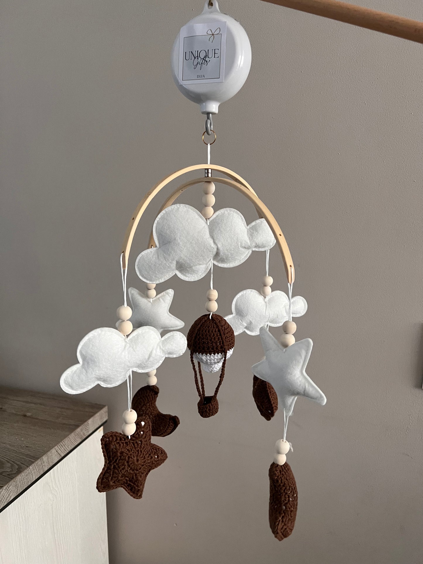 nieuwe model gehaakt chocolade bruin met wit