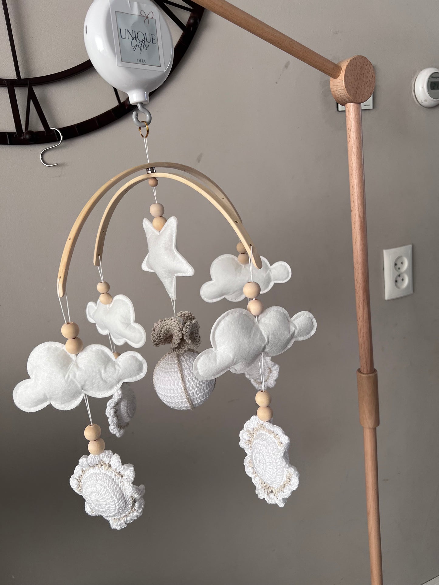 compleet baby mobiel linnen met wit