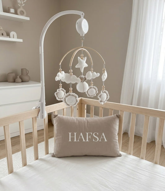 compleet baby mobiel linnen met wit