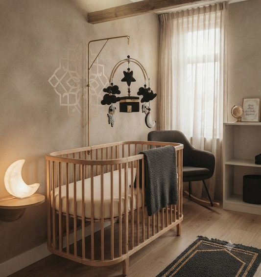 baby mobiel met gehaakte hangers